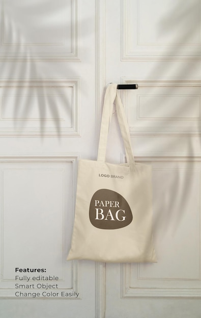 Mockup de bolsa de lona de compras