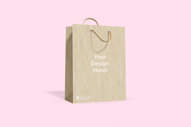 PSD mockup de bolsa de papel con fondo cambiable