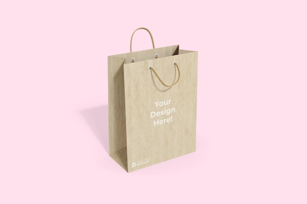 PSD mockup de bolsa de papel con fondo cambiable