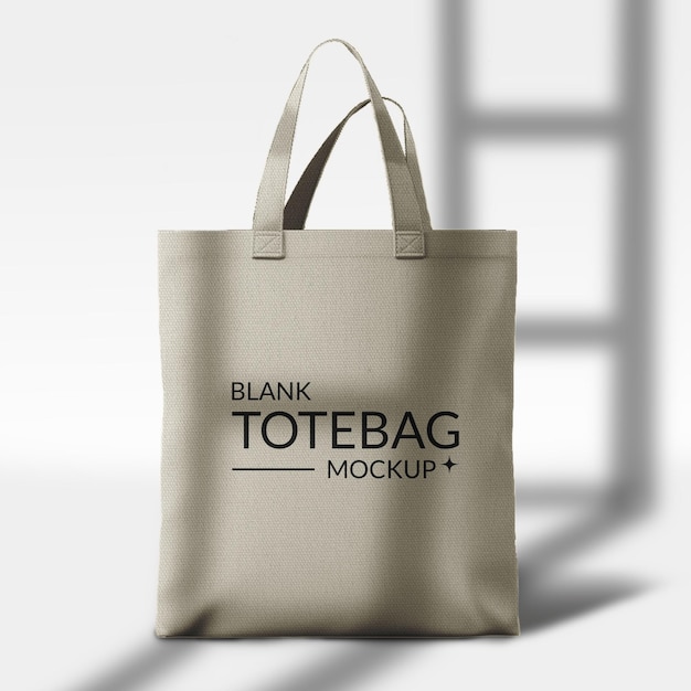 Mockup de la bolsa de Tote en blanco