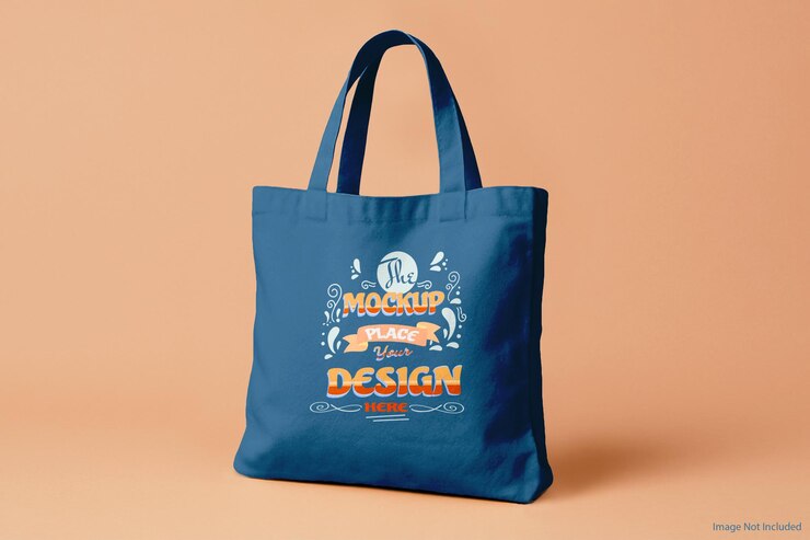 Mockup de bolsa de Tote con diseño personalizado
