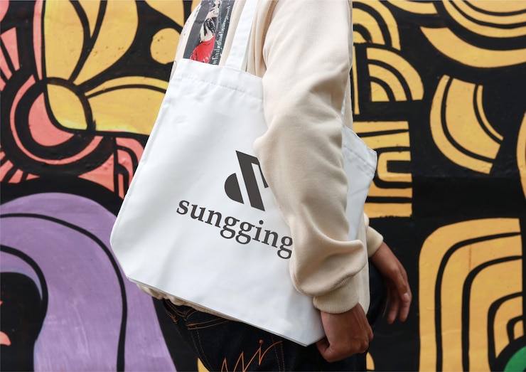 PSD mockup de la bolsa de tote