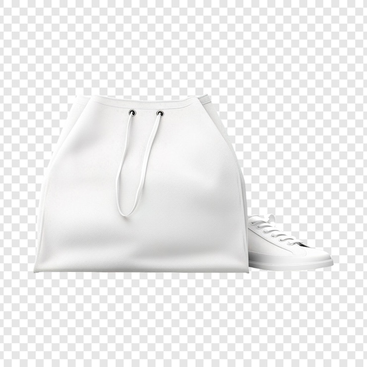 PSD mockup de bolsa de zapatos en un fondo transparente