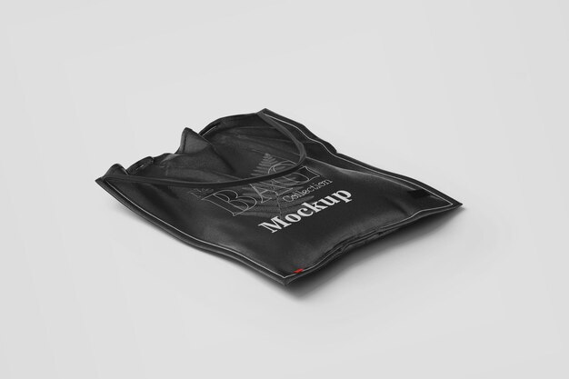 Mockup de bolso de mano negro marca shooping