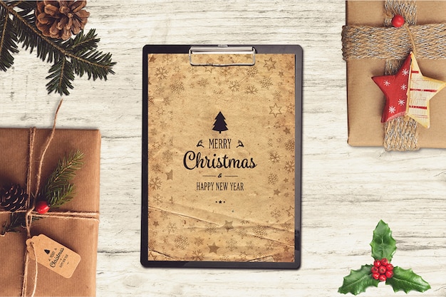 Mockup bonito de navidad