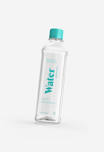 Mockup de botella de agua Botella de plástico de 1 litro para la hidratación