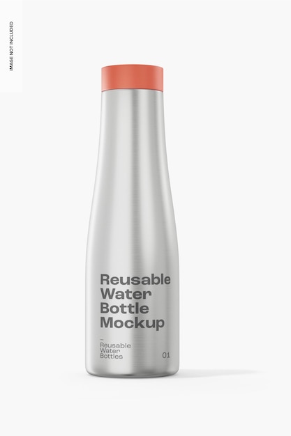 Mockup de botella de agua reutilizable, vista delantera