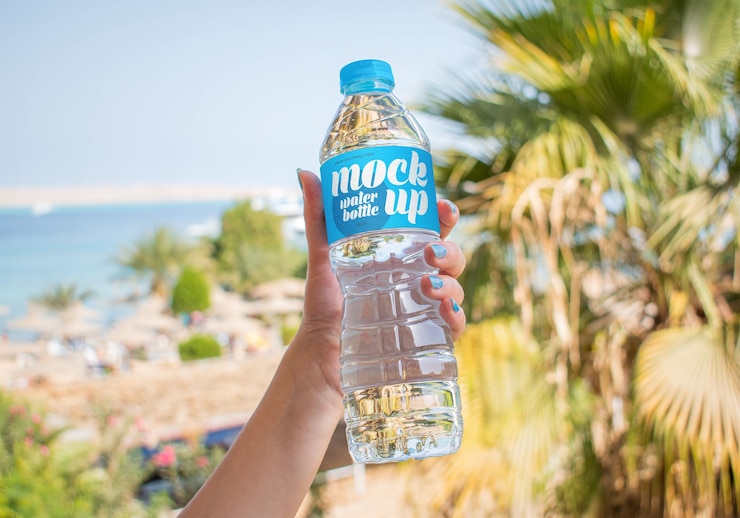 PSD mockup de botella de agua