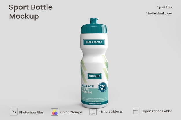 Mockup de botella de bebida deportiva Premium Psd