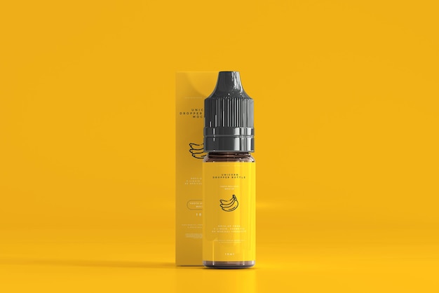 Mockup de botella y caja de gotero