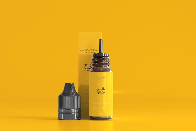 Mockup de botella y caja de gotero
