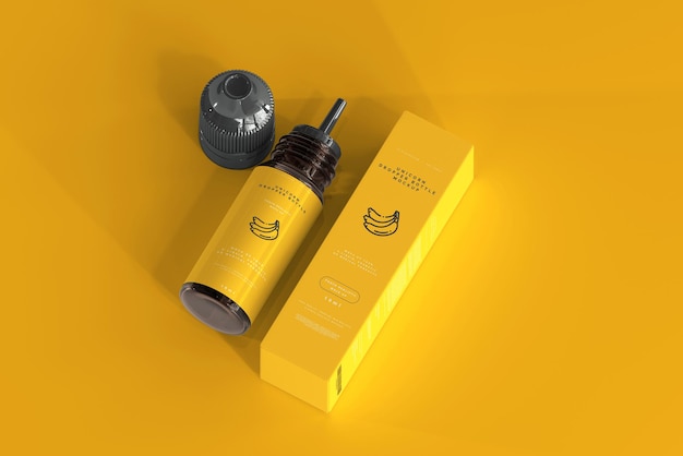 Mockup de botella y caja de gotero