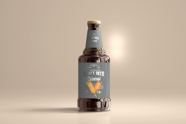 Mockup de una botella de cerveza