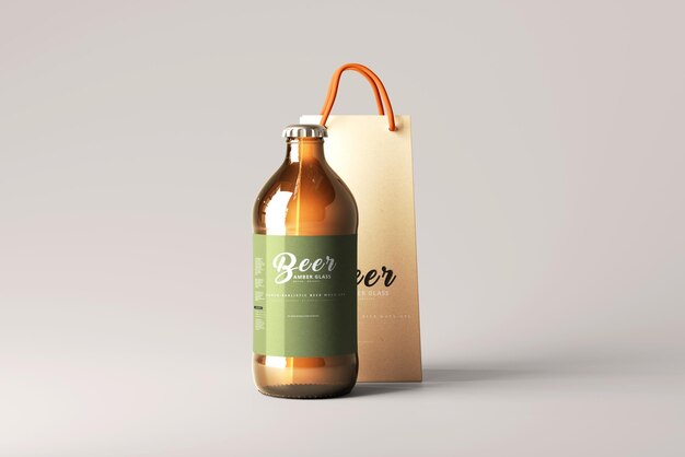 Mockup de una botella de cerveza