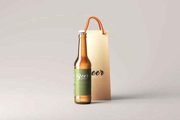 Mockup de una botella de cerveza