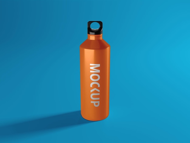 Mockup de botella deportiva con vista frontal