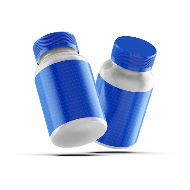 Mockup de una botella de dos pastillas
