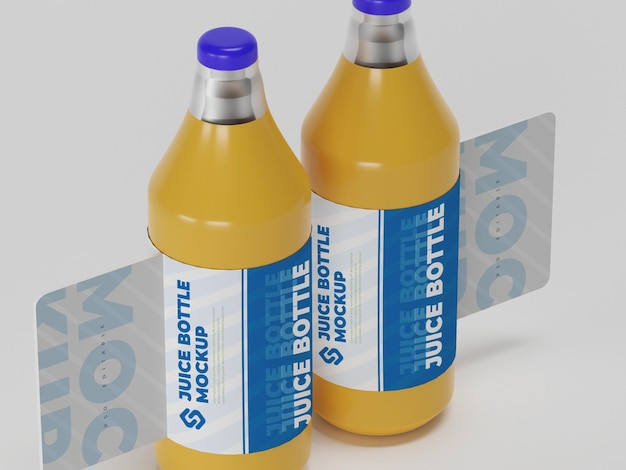 Mockup de botella de jugo con nivel extra