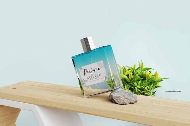 Mockup de una botella de perfume