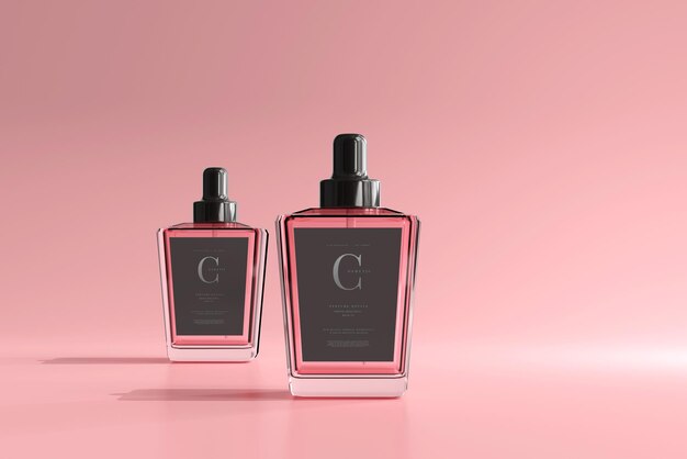 Mockup de una botella de perfume