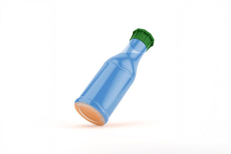 PSD mockup de una botella de plástico de jugo