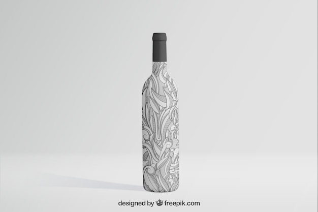 PSD mockup de botella de vino