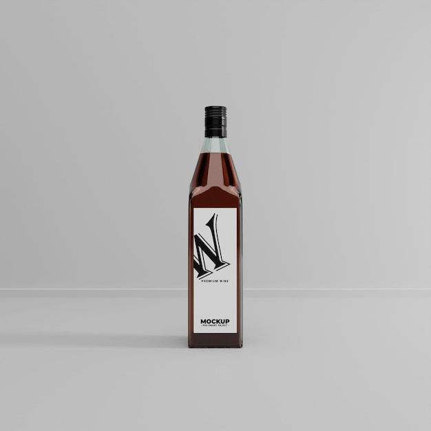 Mockup de botella de vino