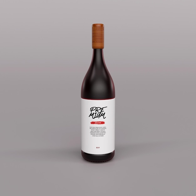 PSD mockup de botella de vino