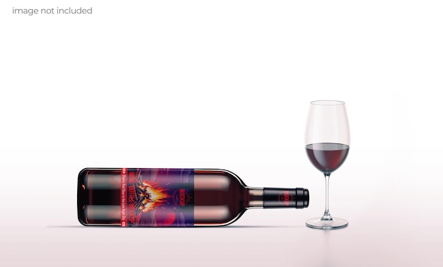 PSD mockup de botella de vino