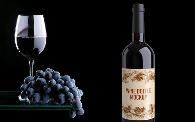 Mockup de botella de vino