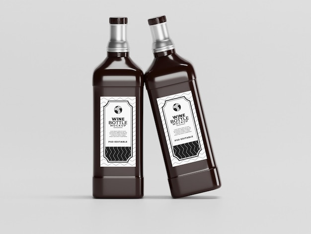 Mockup de botella de vino