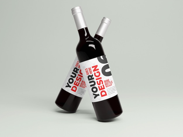 Mockup de botella de vino