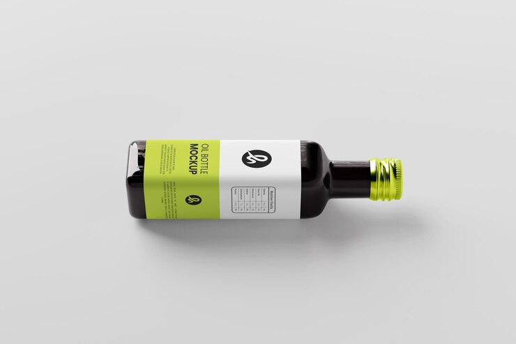 PSD mockup botol minyak zaitun