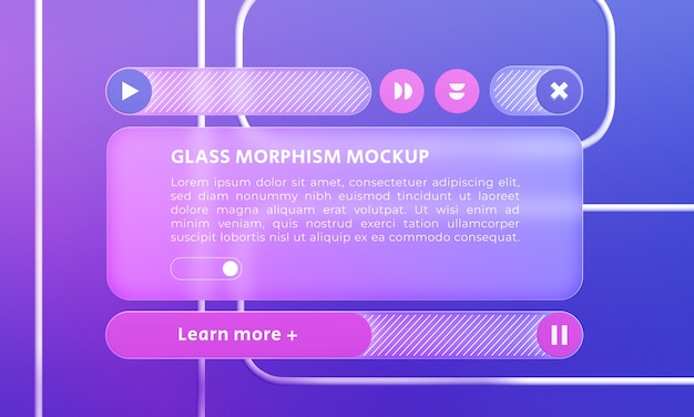 PSD mockup de botones de estilo glassmorphism