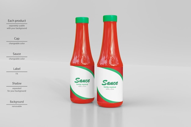 Mockup bottiglia di salsa