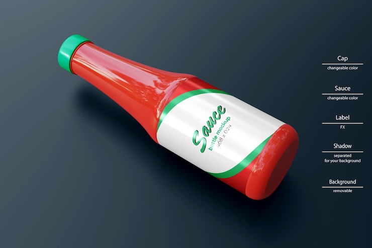 PSD mockup bottiglia di salsa