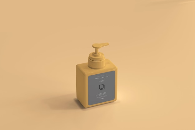 Mockup bottiglia pompa quadrata