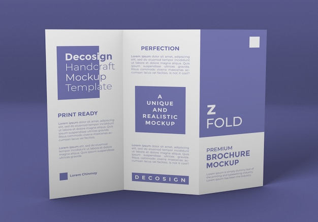 Mockup brochure pieghevole a Z.