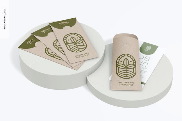 Mockup busta Kraft, vista posteriore