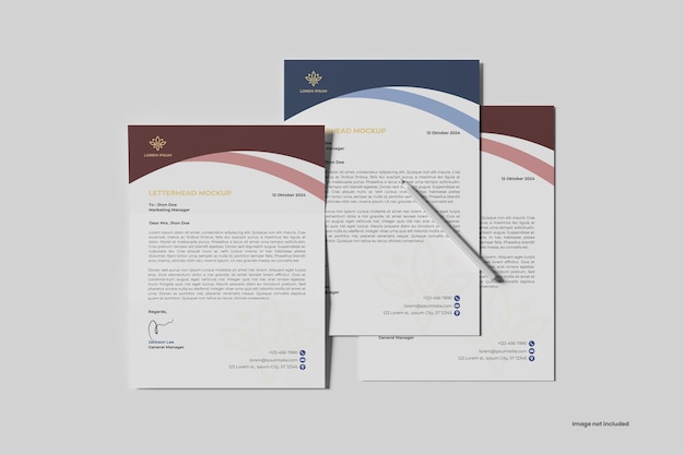Mockup de la cabeza de la carta