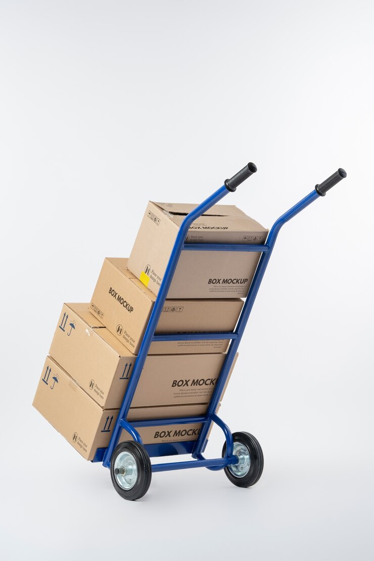 PSD mockup de caja con carro