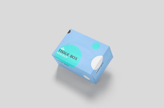 Mockup de caja de cartón para empaque de servilletas
