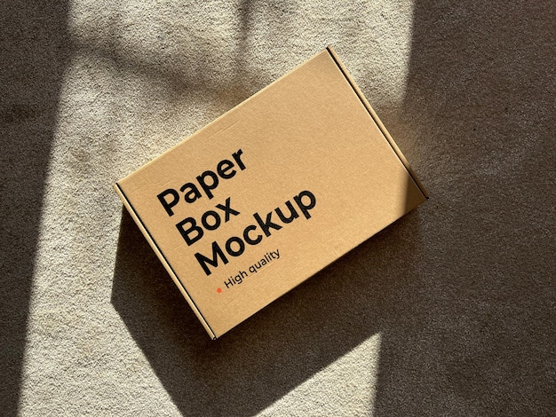 Mockup de caja de cartón para la presentación de productos