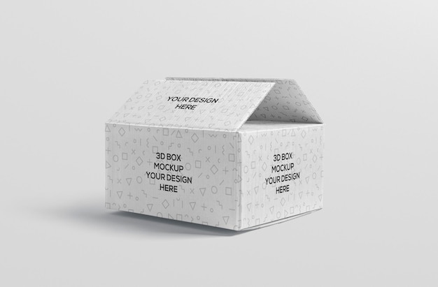 Mockup de caja de cartón rectangular