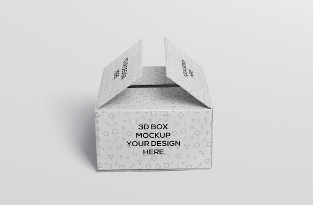 Mockup de caja de cartón rectangular