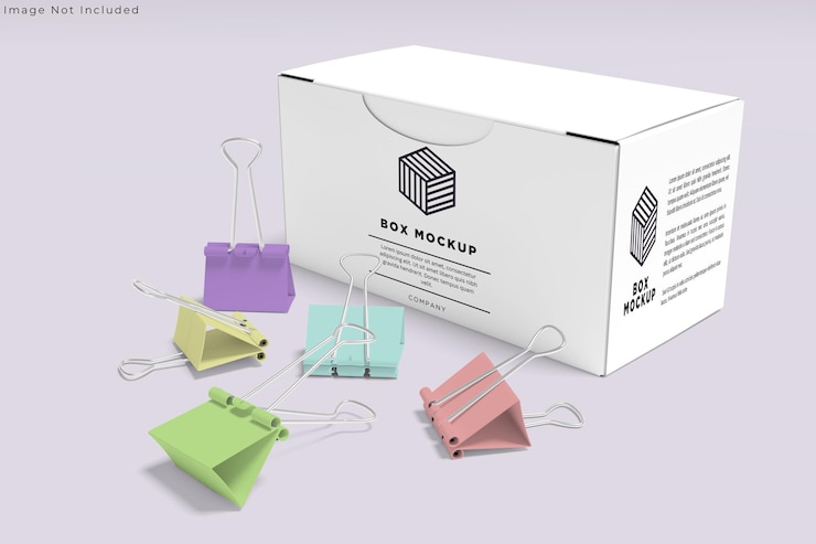 PSD mockup de la caja del clip de encuadernación 2b