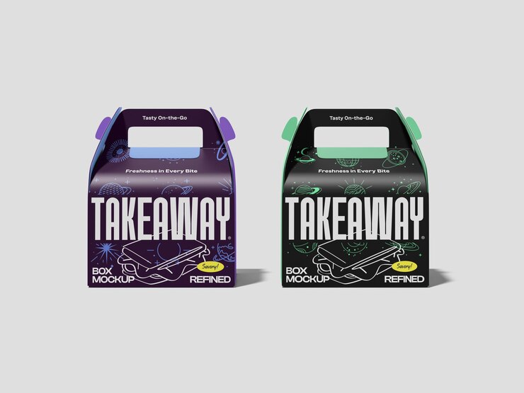 Mockup de caja de comida para llevar - Diseño de envases de alimentos