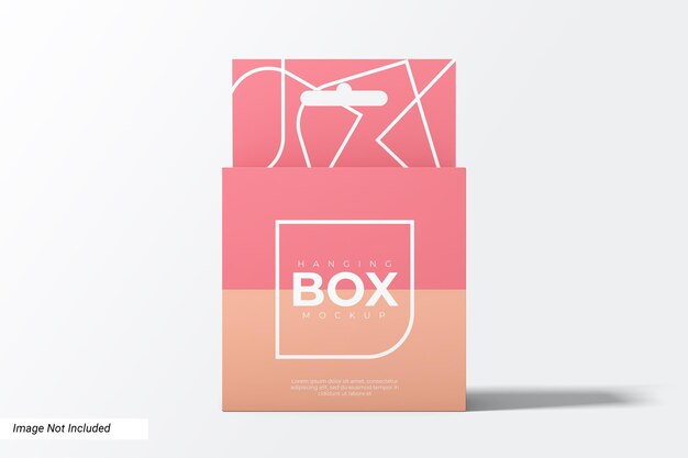 Mockup de caja cuadrada colgante