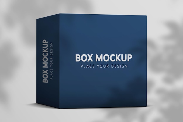 PSD mockup de caja cuadrada con sombra