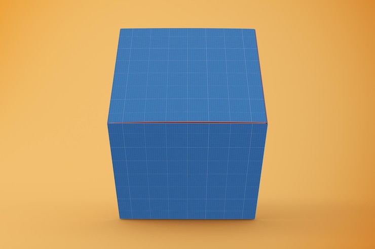 PSD mockup de caja cuadrada